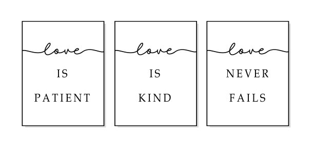 爱是忍耐，爱是仁慈，爱是失败。圣经，宗教矢量引用。图片下载