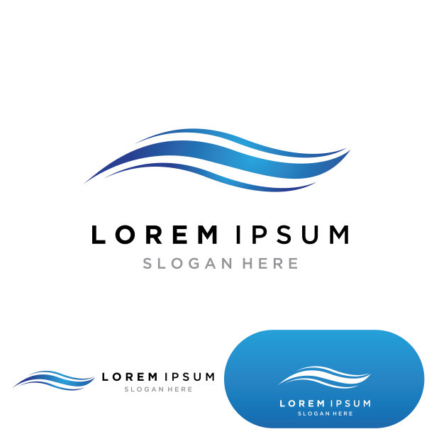 水波标志模板图标矢量插图设计。圆形波图片下载