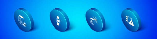 设置等距语音助手，保护房屋和智能手表图标的智能家居。向量图片下载