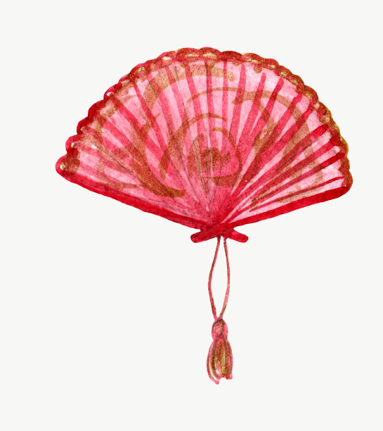 水彩插图日本伞，亚洲项目。图片下载