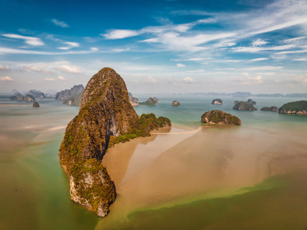 泰国攀牙湾群岛无人机鸟瞰图图片下载