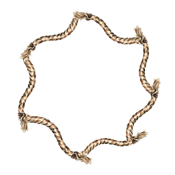 圆形框架的船绳水彩插图孤立在白色。套索，海军蓝绳，航海风格手绘。设计元素为男孩，冒险系列，牛仔风格图片下载