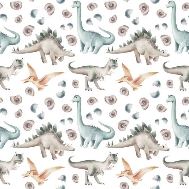 水彩图案与恐龙隔离。图片下载