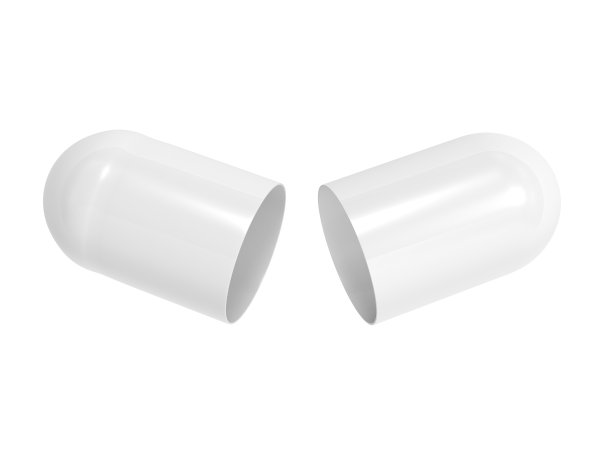 空开的药丸孤立在白色背景上。胶囊。图片下载