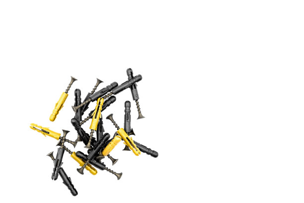 黑色螺丝和销子特写和空白的文字图片下载