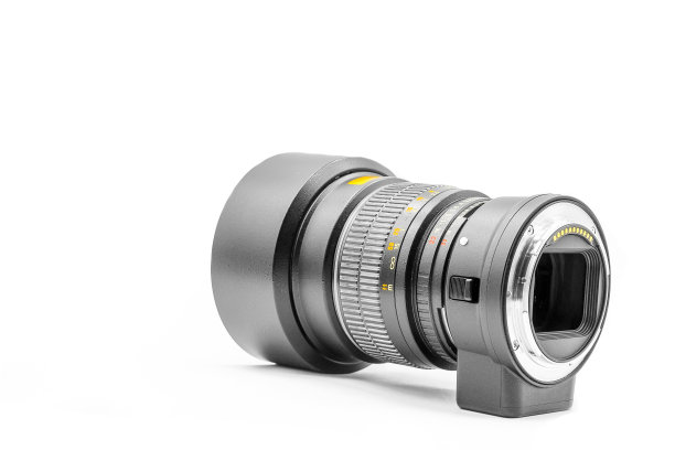 人像85mm镜头，用于相机，白色隔离图片下载