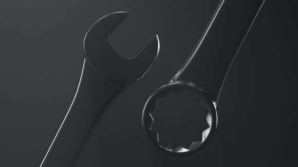 扳手头靠近。手工具。装饰性的插图图片下载