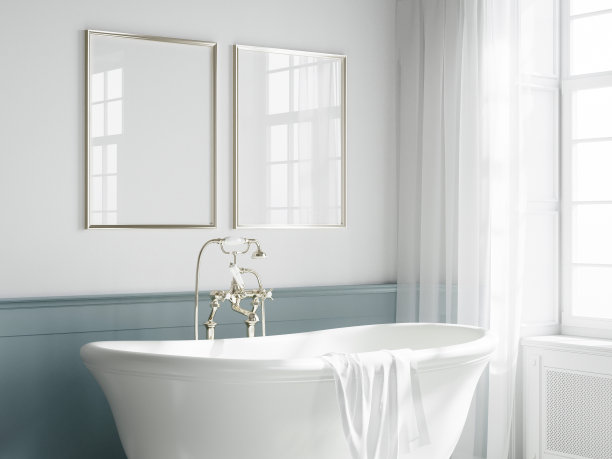 框架模型在现代浴室内部图片下载