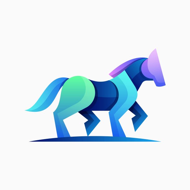 矢量插图马梯度彩色风格。图片下载