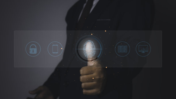 指纹扫描仪未来数字处理的生物特征识别。图片下载