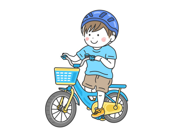 一个男孩骑着一辆浅蓝色的儿童自行车。图片下载