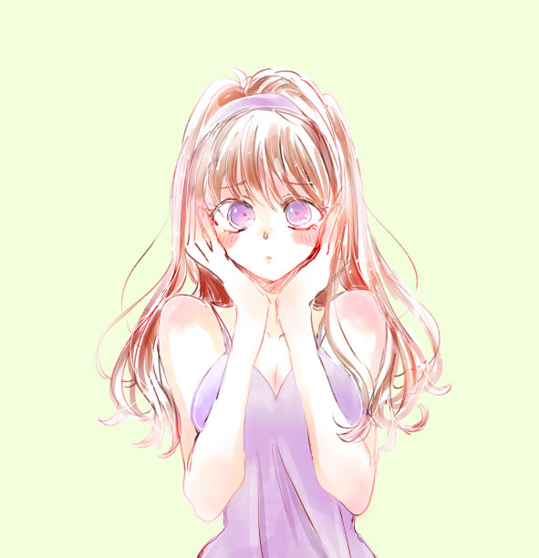 一个焦虑可爱的女人的插图图片下载