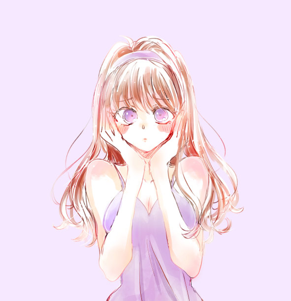 一个焦虑可爱的女人的插图图片下载