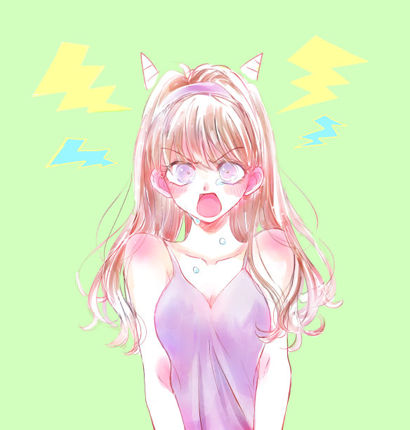 一个美丽愤怒的女人的插图图片下载