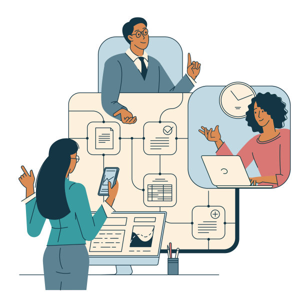 程序员团队在这个项目上工作。图片下载