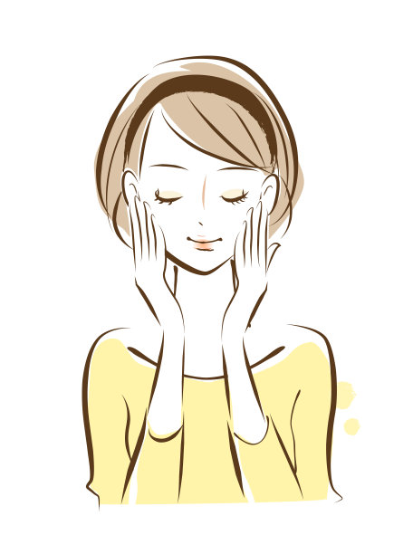 美容，面部护理，手绘矢量女人插画，休息时间图片下载