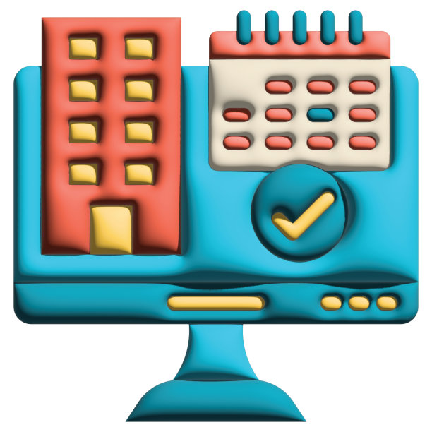 3D插画在线预订酒店套装图片下载