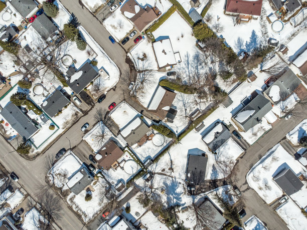 住宅区的航拍视角图片下载