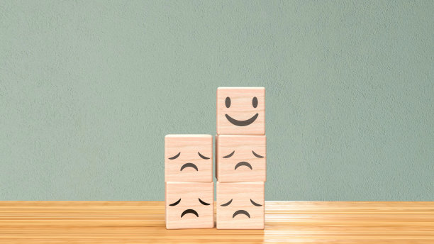 木立方体情感表抽象概念三维渲染图片下载