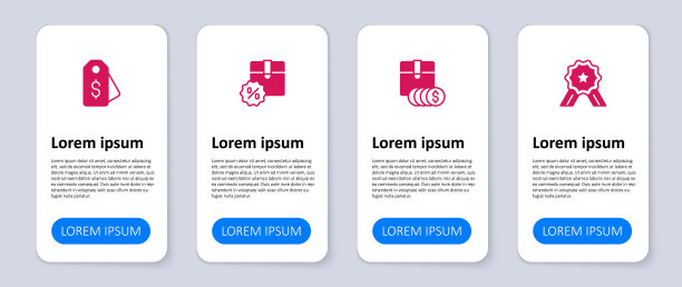 设定星级评级，项目价格标签与美元，纸箱折扣和价格。业务信息图模板。向量图片下载