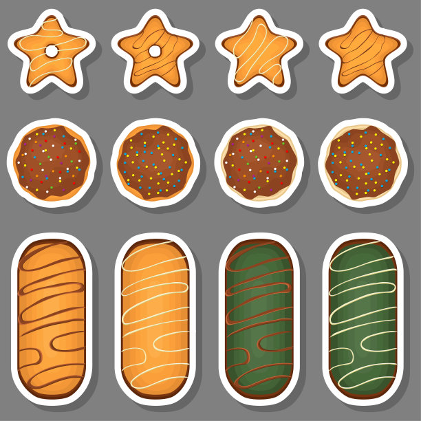 大套自制饼干不同口味的酥皮饼干图片下载