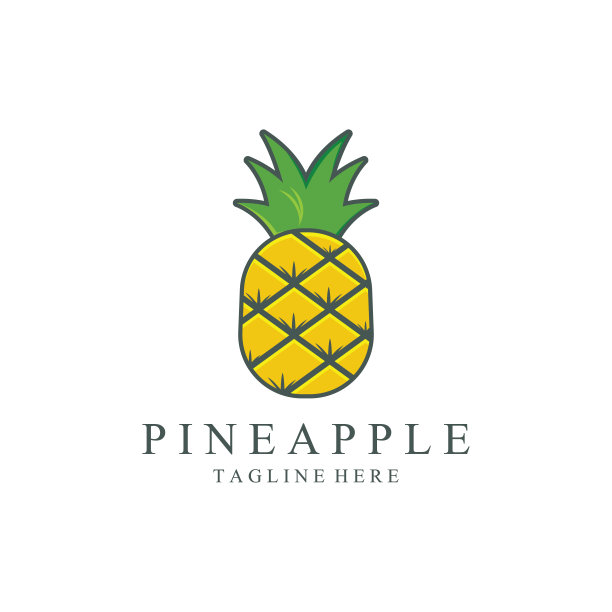 矢量菠萝水果标志模板。菠萝水果创意标志图标。图片下载