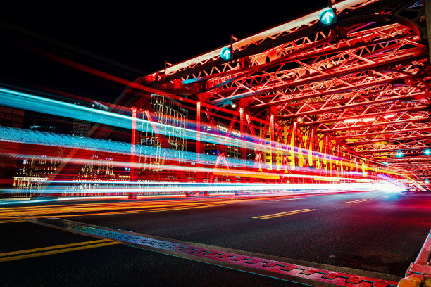 上海夜晚的城市景观图片下载