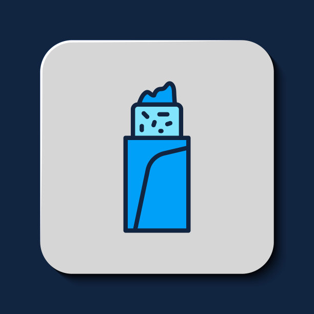 墨西哥卷饼图标孤立在蓝色背景上。传统的墨西哥快餐。向量图片下载