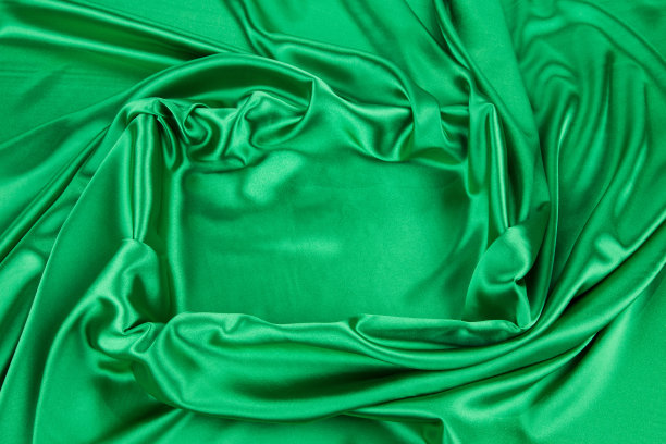 绿色丝绸窗帘。图片下载