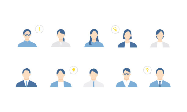 商务人士头像图标集图片下载