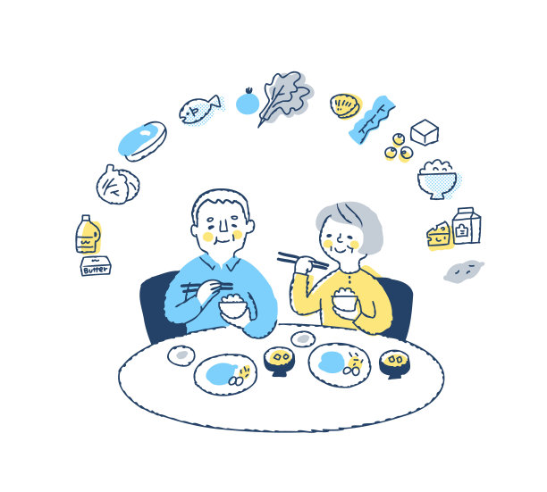 老两口要吃和图标的各种食材图片下载