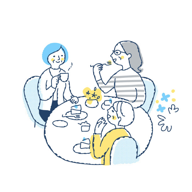 三个女人围着桌子喝茶图片下载