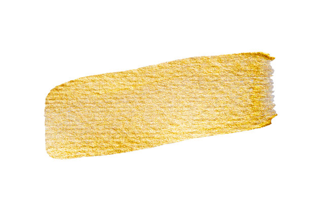 金色油漆笔触。具有闪闪发光的纹理。剪切路径图片下载