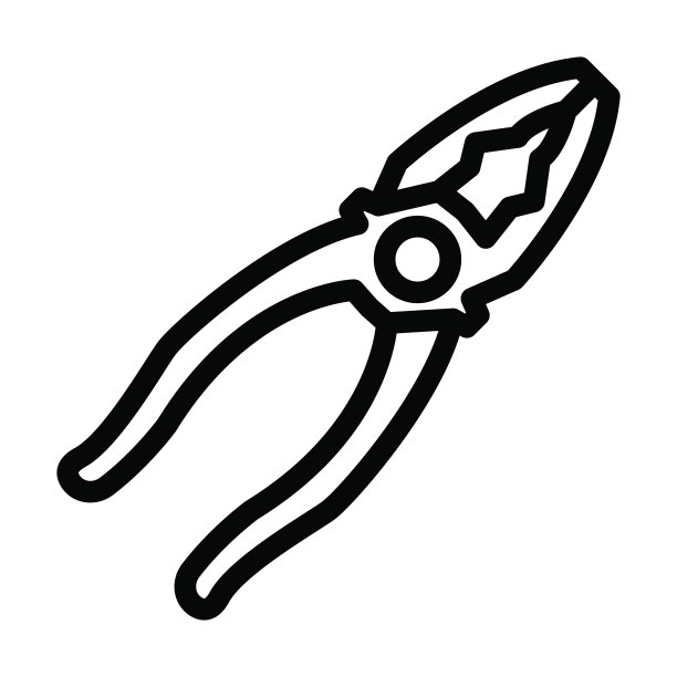 钳子矢量粗线图标为个人和商业用途。图片下载