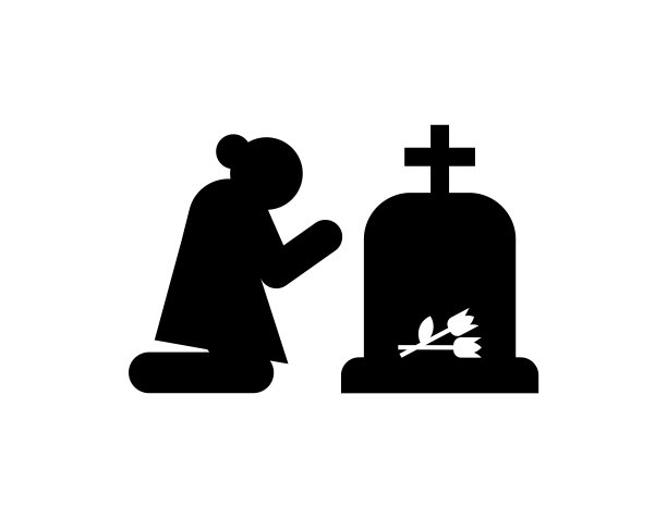 寡妇标志图标。悲伤和痛苦的概念图片下载