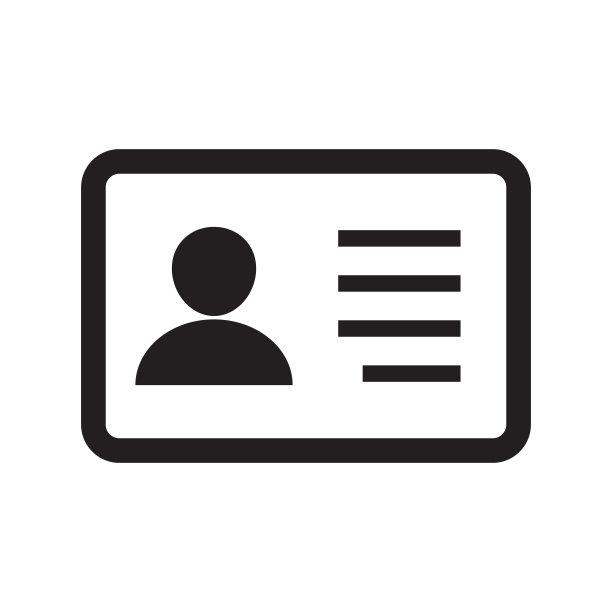 Id卡图标。身份证徽章图标。身份证，驾照图标。矢量插图。图片下载