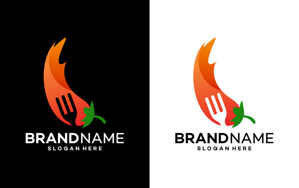 Hot Chili标志设计概念向量，Fire Chili标志符号，Spice食品符号图标图片下载