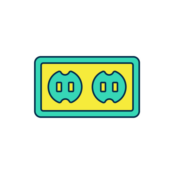 白色背景下的电源插座轮廓图标。矢量图图片下载