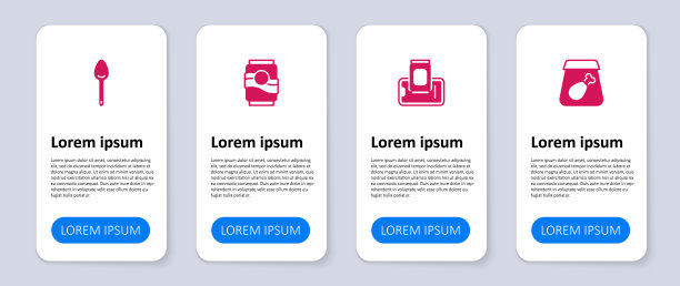 设置在线订餐，食品在手机上，汽水罐和勺子。业务信息图模板。向量图片下载