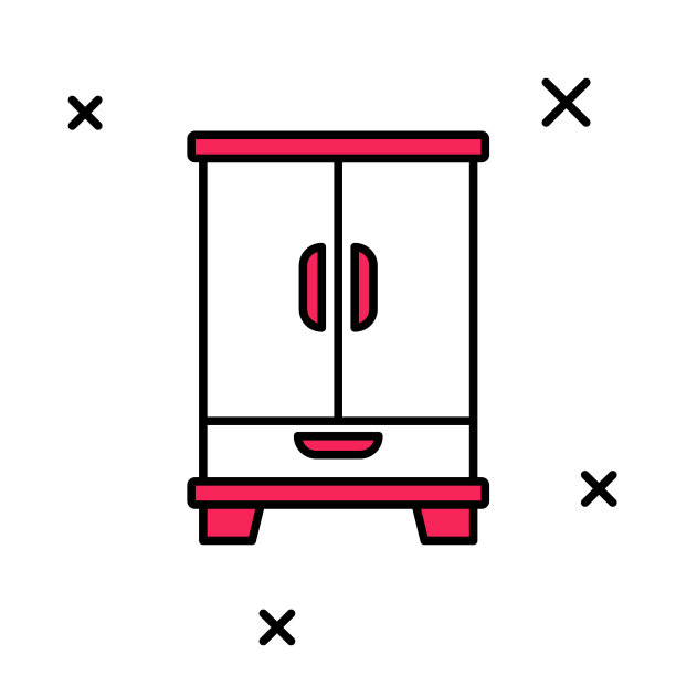 衣柜图标孤立在白色背景上。橱柜的迹象。向量图片下载