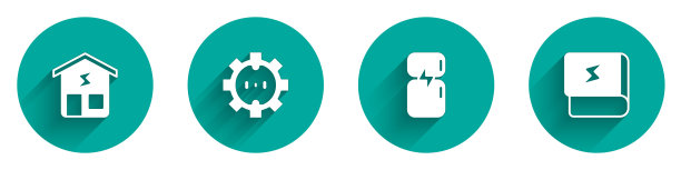 设置智能家居、电源插座、冰箱、图书等有关电力的长阴影图标。向量图片下载