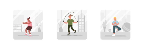 运动员做运动的卡通人物图片下载