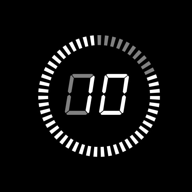 数字圆周率图倒计时计时器与05数字轮廓风格设计插图背景。图片下载