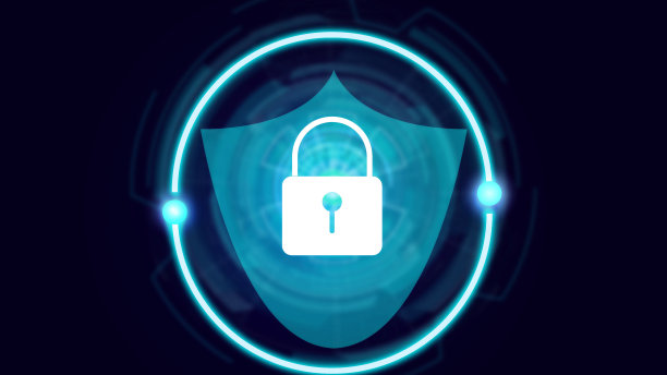 数字技术信息数据概念安全系统暗色背景挂锁图标。图片下载