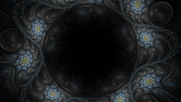 夜光现代抽象背景，分形世界。用于设计的数字空间。圆形和线条。三维渲染图片下载