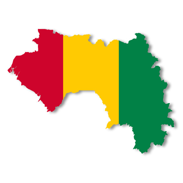 几内亚地图与裁剪路径删除阴影3d插图图片下载