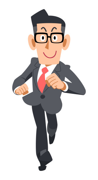 带着眼镜奔跑的商人形象图片下载