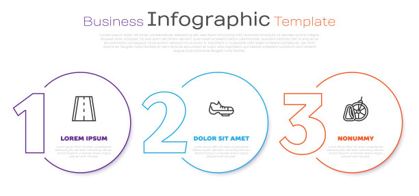 设置自行车道，鞋和停车位。业务信息图模板。向量图片下载