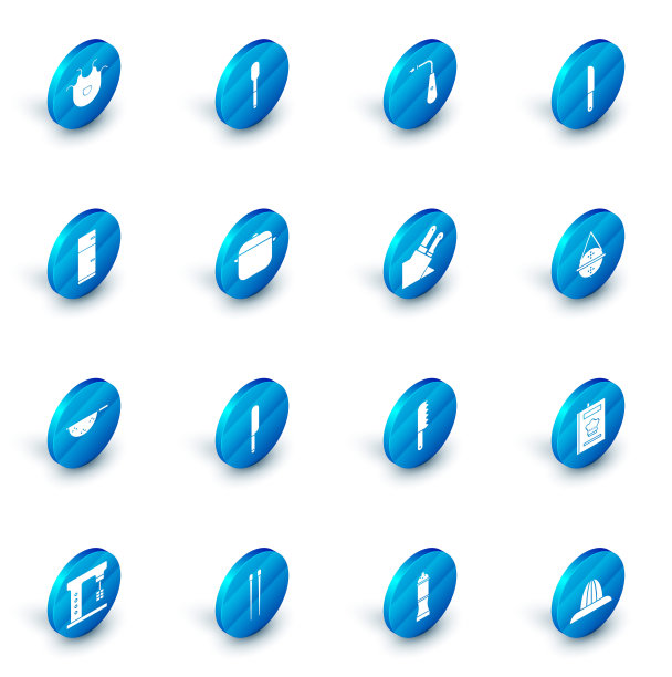 设置勺子，长电打火机，刀，冰箱，厨房滤器，煮锅，球茶过滤器和图标。向量图片下载