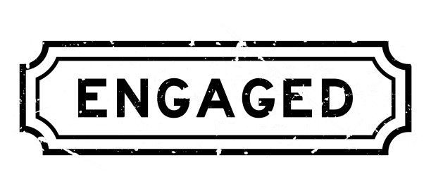 Grunge黑色订婚字橡胶密封邮票在白色背景图片下载